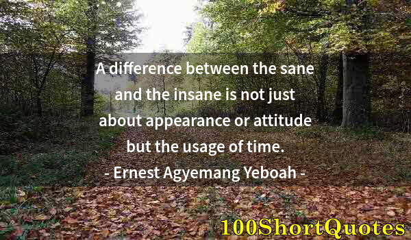 Quote by Albert Einstein: A difference between the sane and the insane is not just about appearance or attitude but the usage ...