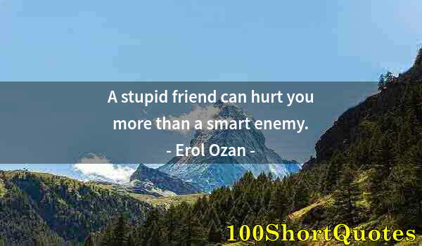 Quote by Albert Einstein: A stupid friend can hurt you more than a smart enemy.