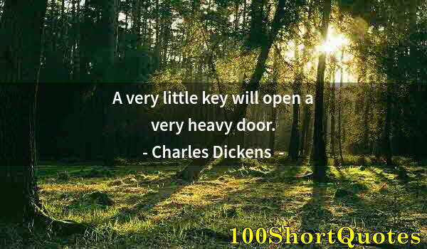 Quote by Albert Einstein: A very little key will open a very heavy door.