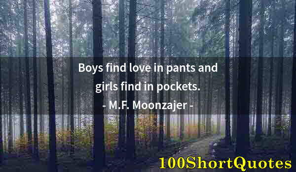 Quote by Albert Einstein: Boys find love in pants and girls find in pockets.