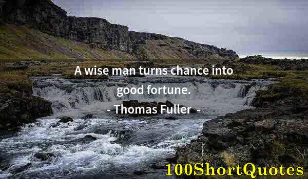 Quote by Albert Einstein: A wise man turns chance into good fortune.