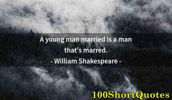 Quote by Albert Einstein: A young man married is a man that's marred.