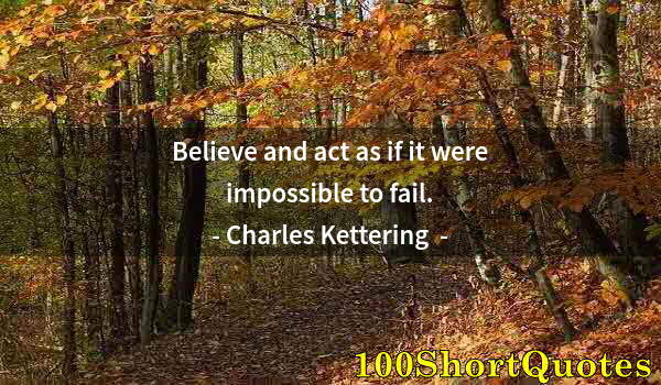 Quote by Albert Einstein: Believe and act as if it were impossible to fail.