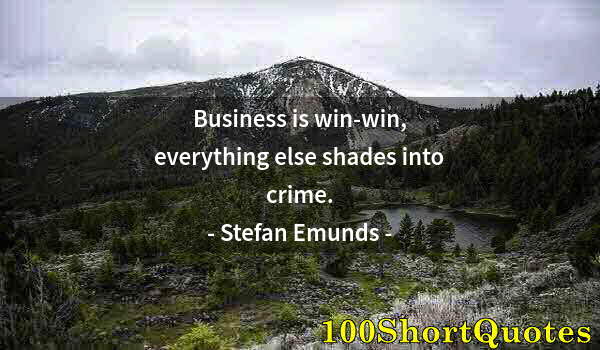 Quote by Albert Einstein: Business is win-win, everything else shades into crime.