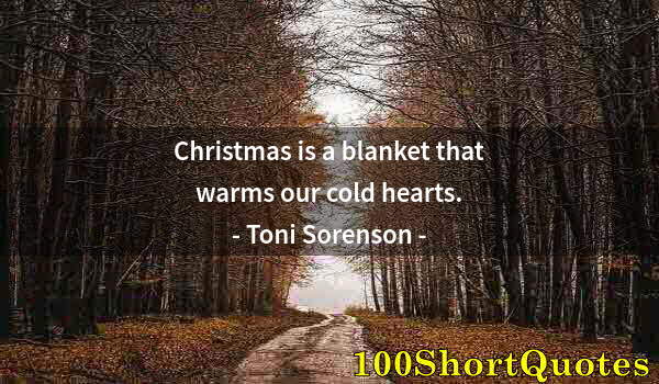 Quote by Albert Einstein: Christmas is a blanket that warms our cold hearts.