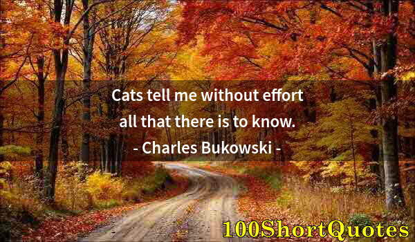 Quote by Albert Einstein: Cats tell me without effort all that there is to know.