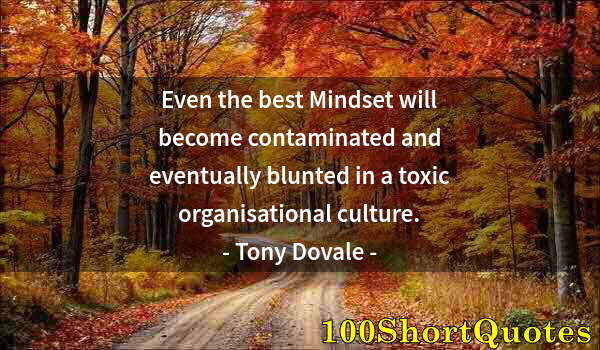 Quote by Albert Einstein: Even the best Mindset will become contaminated and eventually blunted in a toxic organisational cult...