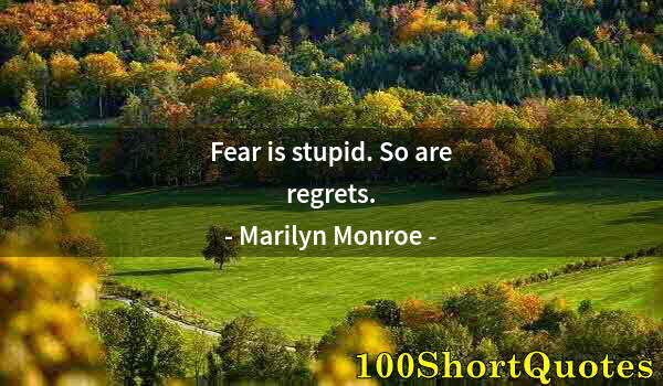 Quote by Albert Einstein: Fear is stupid. So are regrets.