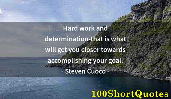 Quote by Albert Einstein: Hard work and determination-that is what will get you closer towards accomplishing your goal.