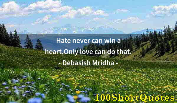 Quote by Albert Einstein: Hate never can win a heart,Only love can do that.