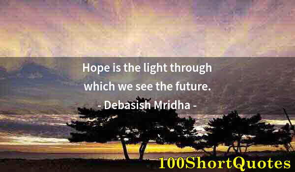 Quote by Albert Einstein: Hope is the light through which we see the future.