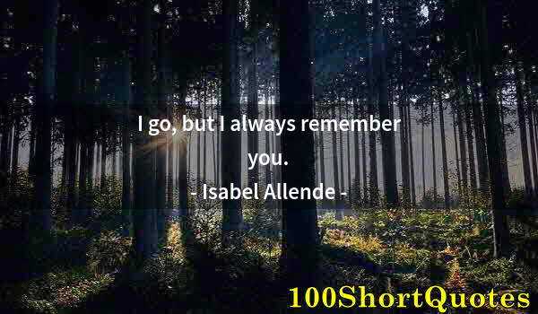 Quote by Albert Einstein: I go, but I always remember you.