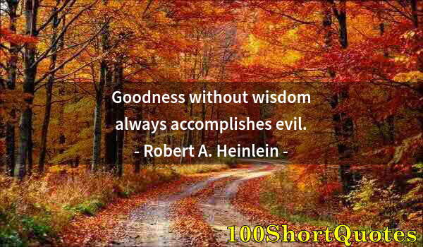 Quote by Albert Einstein: Goodness without wisdom always accomplishes evil.