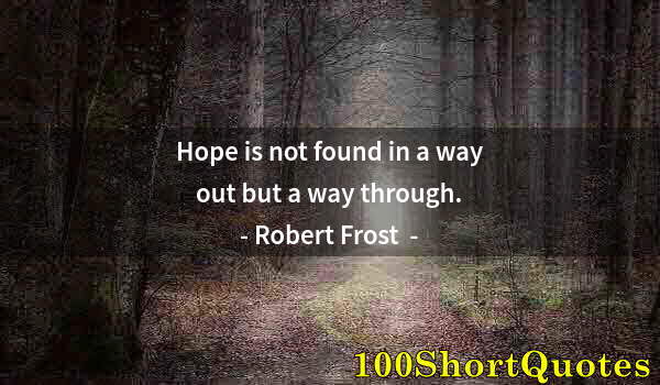 Quote by Albert Einstein: Hope is not found in a way out but a way through.