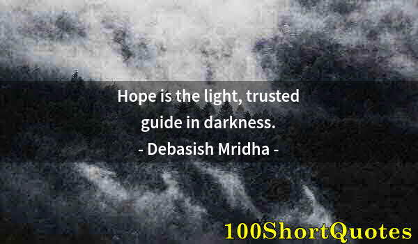 Quote by Albert Einstein: Hope is the light, trusted guide in darkness.