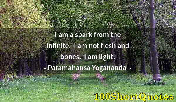 Quote by Albert Einstein: I am a spark from the Infinite.  I am not flesh and bones.  I am light.