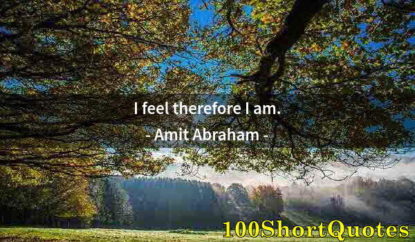 Quote by Albert Einstein: I feel therefore I am.