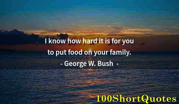 Quote by Albert Einstein: I know how hard it is for you to put food on your family.