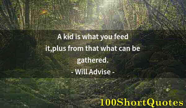 Quote by Albert Einstein: A kid is what you feed it,plus from that what can be gathered.