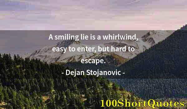 Quote by Albert Einstein: A smiling lie is a whirlwind, easy to enter, but hard to escape.