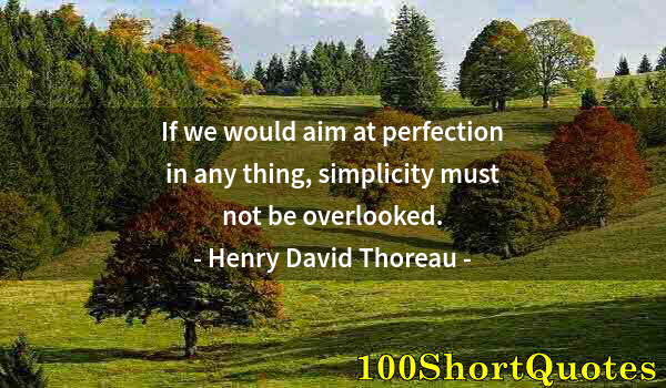 Quote by Albert Einstein: If we would aim at perfection in any thing, simplicity must not be overlooked.