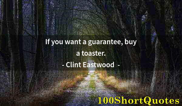 Quote by Albert Einstein: If you want a guarantee, buy a toaster.