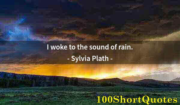 Quote by Albert Einstein: I woke to the sound of rain.