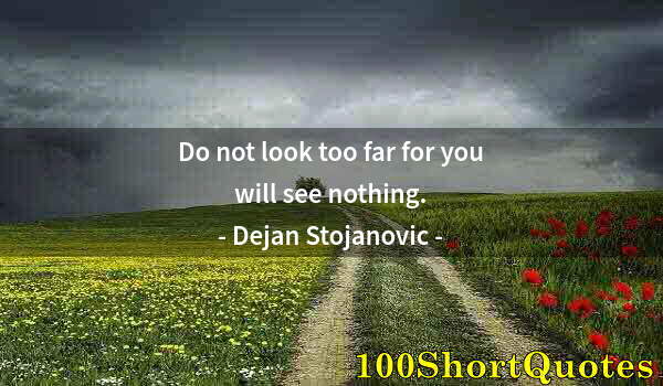 Quote by Albert Einstein: Do not look too far for you will see nothing.