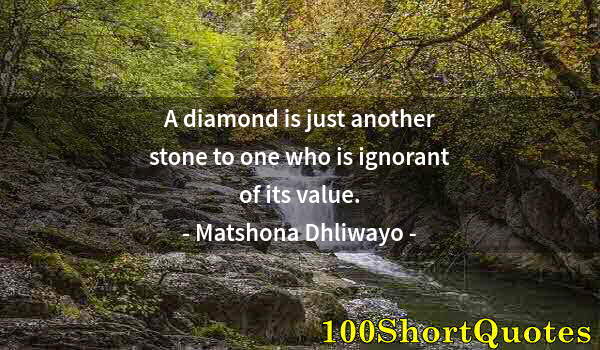 Quote by Albert Einstein: A diamond is just another stone to one who is ignorant of its value.