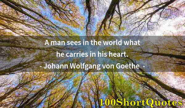 Quote by Albert Einstein: A man sees in the world what he carries in his heart.