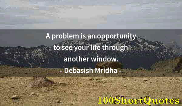 Quote by Albert Einstein: A problem is an opportunity to see your life through another window.