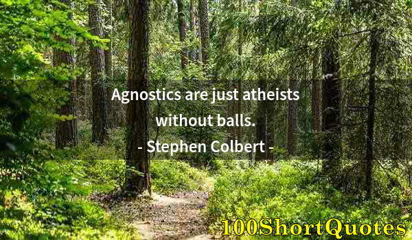 Quote by Albert Einstein: Agnostics are just atheists without balls.