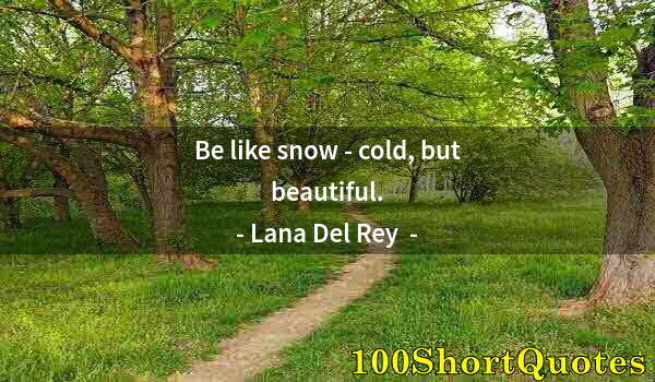 Quote by Albert Einstein: Be like snow - cold, but beautiful.