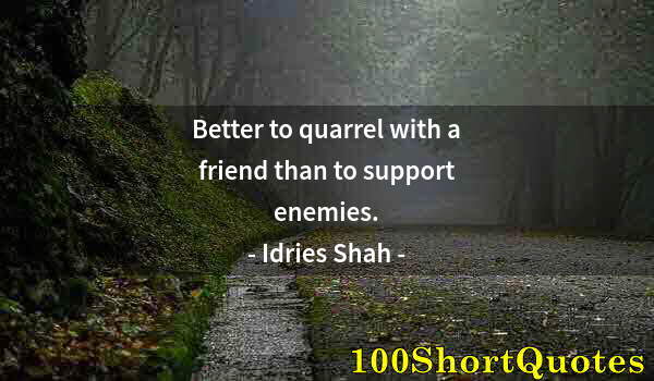 Quote by Albert Einstein: Better to quarrel with a friend than to support enemies.