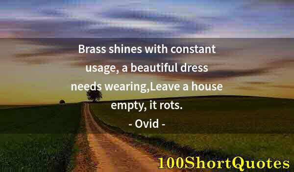 Quote by Albert Einstein: Brass shines with constant usage, a beautiful dress needs wearing,Leave a house empty, it rots.