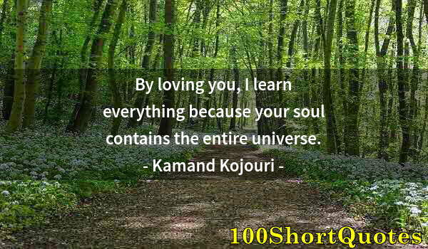 Quote by Albert Einstein: By loving you, I learn everything because your soul contains the entire universe.