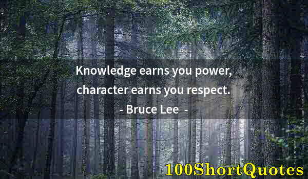 Quote by Albert Einstein: Knowledge earns you power, character earns you respect.