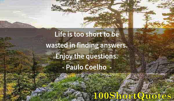 Quote by Albert Einstein: Life is too short to be wasted in finding answers. Enjoy the questions.