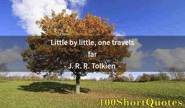 Quote by Albert Einstein: Little by little, one travels far