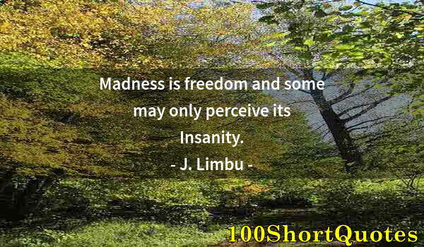 Quote by Albert Einstein: Madness is freedom and some may only perceive its Insanity.