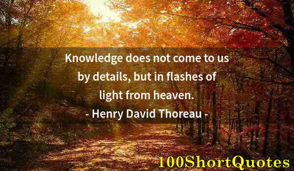 Quote by Albert Einstein: Knowledge does not come to us by details, but in flashes of light from heaven.