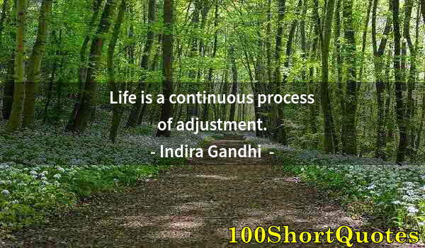 Quote by Albert Einstein: Life is a continuous process of adjustment.