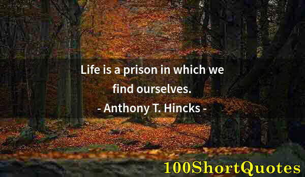 Quote by Albert Einstein: Life is a prison in which we find ourselves.