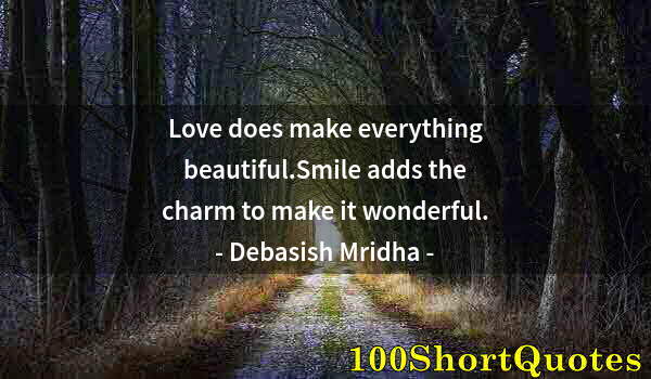 Quote by Albert Einstein: Love does make everything beautiful.Smile adds the charm to make it wonderful.