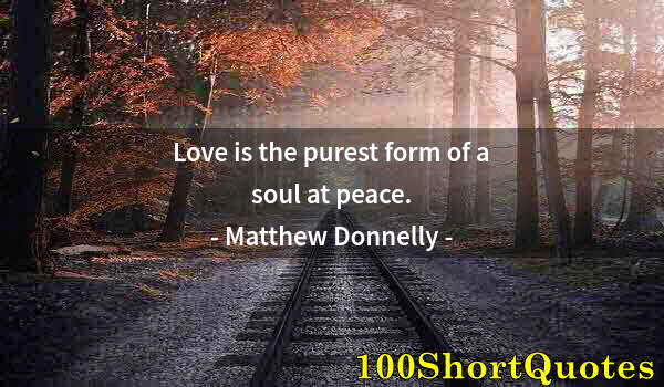 Quote by Albert Einstein: Love is the purest form of a soul at peace.