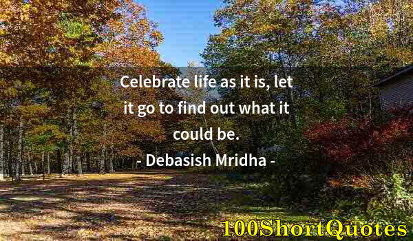 Quote by Albert Einstein: Celebrate life as it is, let it go to find out what it could be.