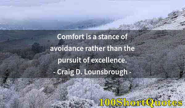 Quote by Albert Einstein: Comfort is a stance of avoidance rather than the pursuit of excellence.