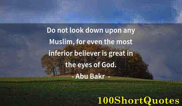 Quote by Albert Einstein: Do not look down upon any Muslim, for even the most inferior believer is great in the eyes of God.