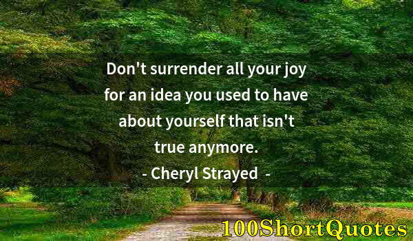 Quote by Albert Einstein: Don't surrender all your joy for an idea you used to have about yourself that isn't true anymore.