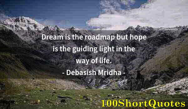 Quote by Albert Einstein: Dream is the roadmap but hope is the guiding light in the way of life.